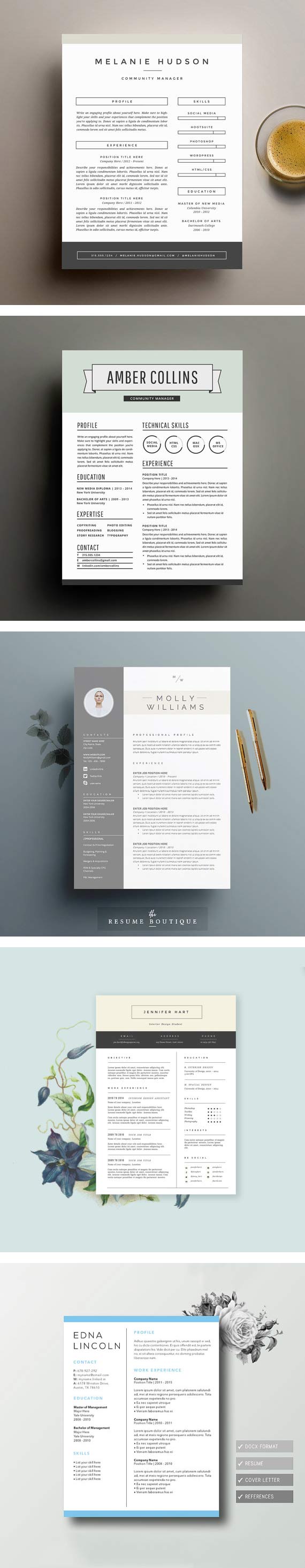 15 Beautiful Resume Templates You Can Buy on Etsy