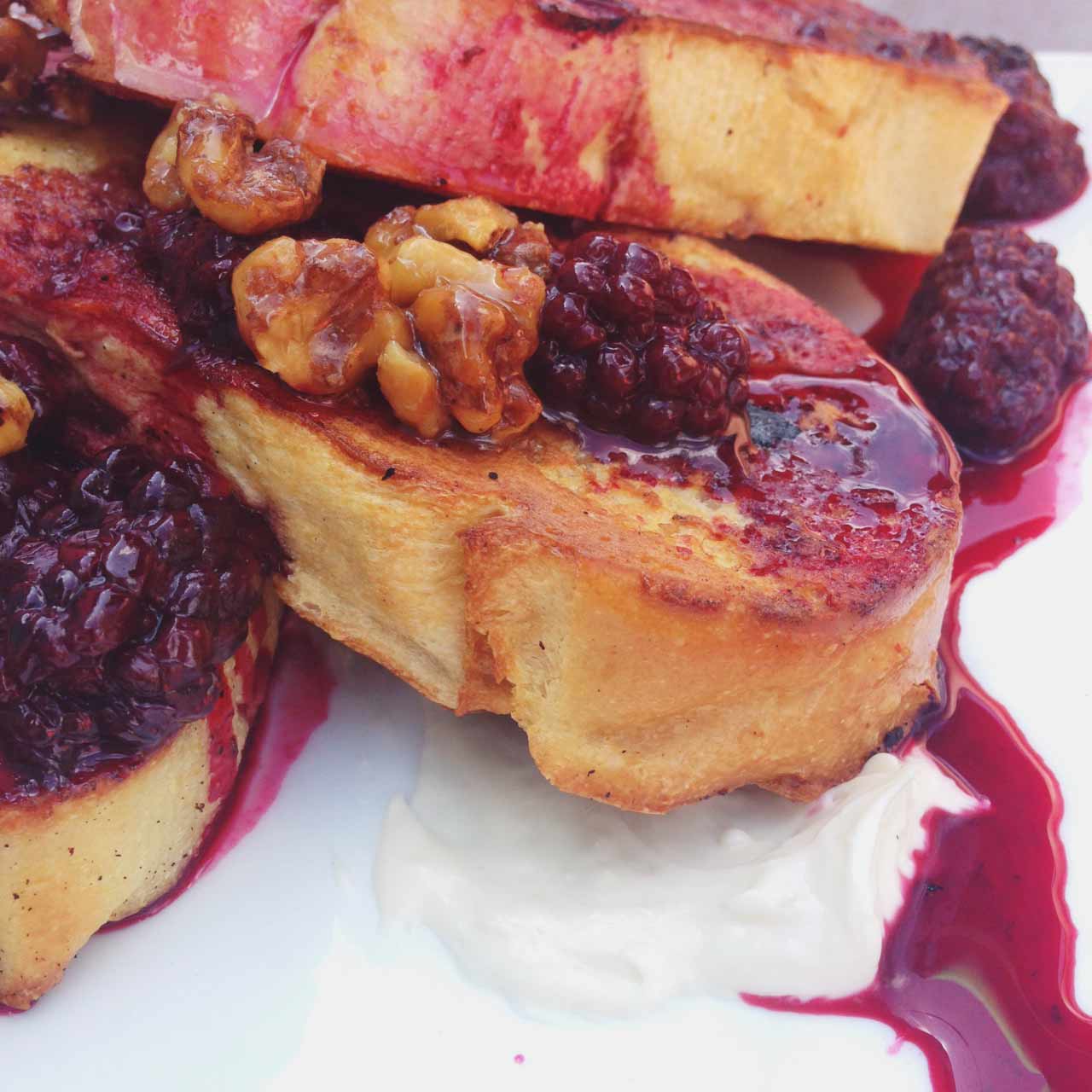Raspberry French Toast with Maple Cream Cheese